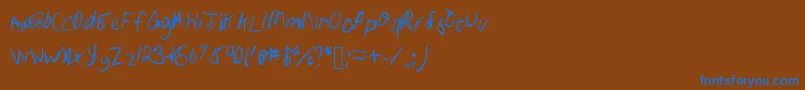 Шрифт Samhandwriting – синие шрифты на коричневом фоне