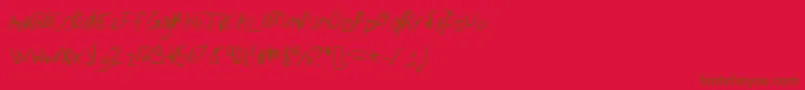 Saiba mais sobre a fonte Samhandwriting Fonte Samhandwriting – fontes marrons em um fundo vermelho