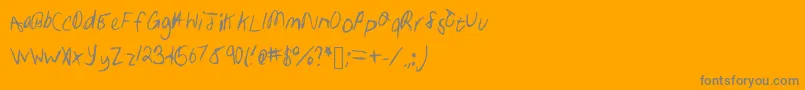 Fonte Samhandwriting – fontes cinzas em um fundo laranja