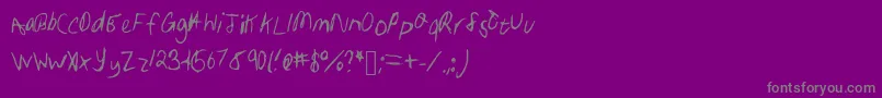 Fonte Samhandwriting – fontes cinzas em um fundo violeta