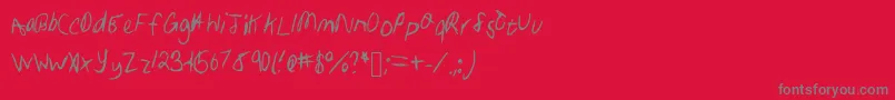 Samhandwriting Font – Gray Fonts on Red Background
