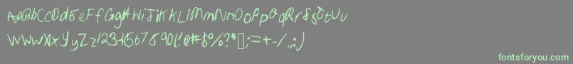 Police Samhandwriting – polices vertes sur fond gris