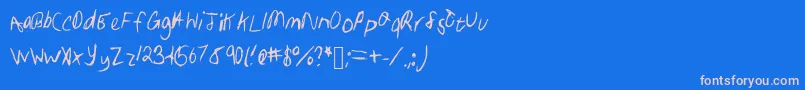 fuente Samhandwriting – Fuentes Rosadas Sobre Fondo Azul