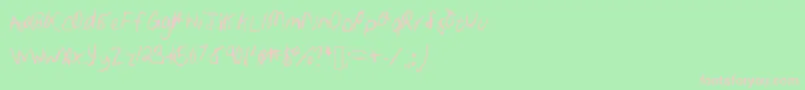 フォントSamhandwriting – 緑の背景にピンクのフォント