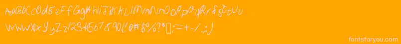 フォントSamhandwriting – オレンジの背景にピンクのフォント