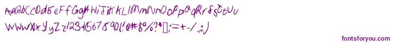 フォントSamhandwriting – 白い背景に紫のフォント