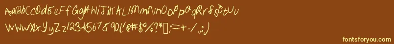 Шрифт Samhandwriting – жёлтые шрифты на коричневом фоне