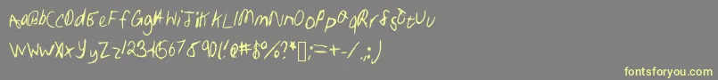 Fonte Samhandwriting – fontes amarelas em um fundo cinza