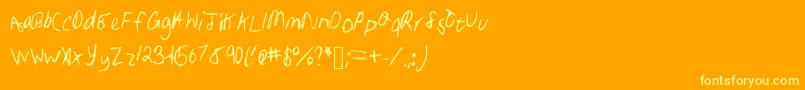 Samhandwriting Font – Yellow Fonts on Orange Background