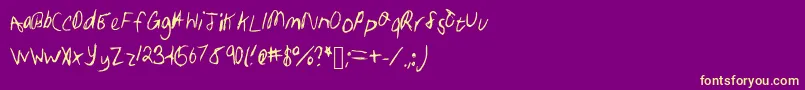 fuente Samhandwriting – Fuentes Amarillas Sobre Fondo Morado