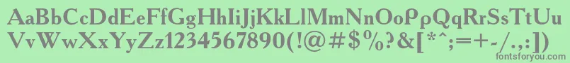 フォントAcademycBold – 緑の背景に灰色の文字