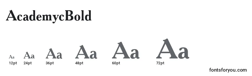 AcademycBold Font Sizes