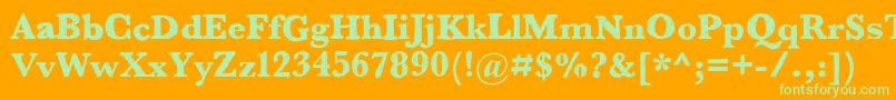 Baskinbell03x Font – Green Fonts on Orange Background