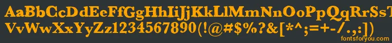 フォントBaskinbell03x – 黒い背景にオレンジの文字