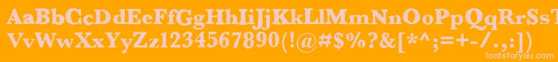 フォントBaskinbell03x – オレンジの背景にピンクのフォント