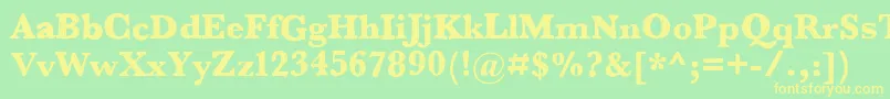 Więcej informacji o czcionce Baskinbell03x Czcionka Baskinbell03x – żółte czcionki na zielonym tle