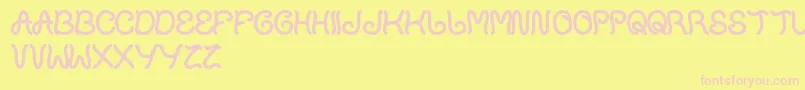 PlantOnLawn Font – Pink Fonts on Yellow Background