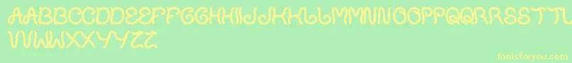 PlantOnLawn Font – Yellow Fonts on Green Background