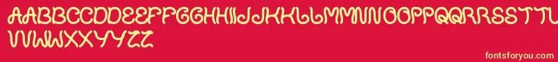 PlantOnLawn Font – Yellow Fonts on Red Background