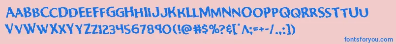 Bodyswipersrotate-fontti – siniset fontit vaaleanpunaisella taustalla