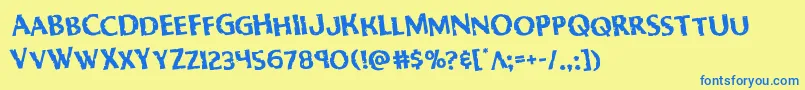 Bodyswipersrotate Font – Blue Fonts on Yellow Background