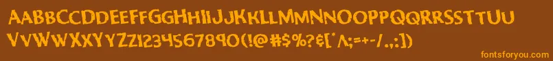 Czcionka Bodyswipersrotate – pomarańczowe czcionki na brązowym tle