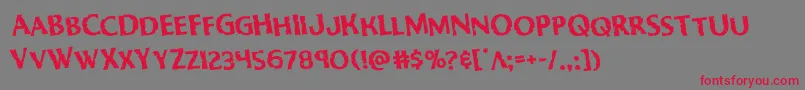 Bodyswipersrotate Font – Red Fonts on Gray Background