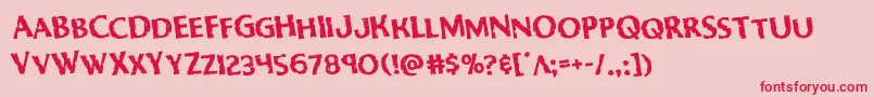 Lisätietoja Bodyswipersrotate-fontista Bodyswipersrotate-fontti – punaiset fontit vaaleanpunaisella taustalla