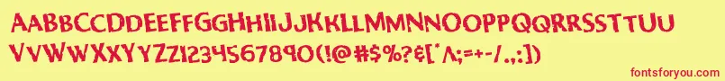 Bodyswipersrotate Font – Red Fonts on Yellow Background
