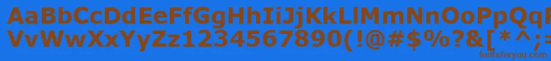 Verdanab Font – Brown Fonts on Blue Background
