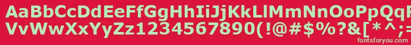 フォントVerdanab – 赤い背景に緑の文字