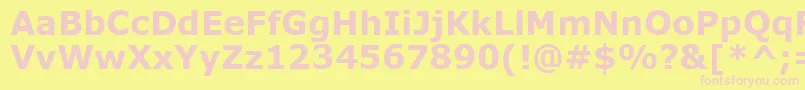 Verdanab Font – Pink Fonts on Yellow Background