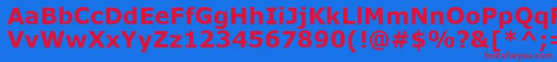 Verdanab-fontti – punaiset fontit sinisellä taustalla