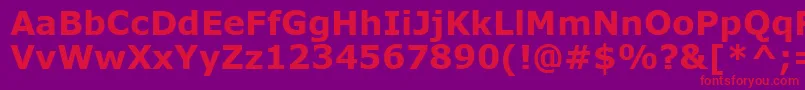 フォントVerdanab – 紫の背景に赤い文字