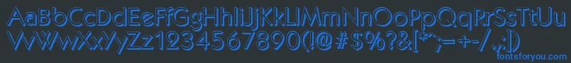 KoblenzshadowLightRegular Font – Blue Fonts on Black Background