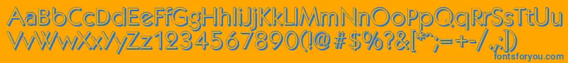 KoblenzshadowLightRegular Font – Blue Fonts on Orange Background