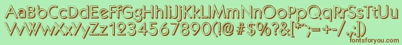 KoblenzshadowLightRegular Font – Brown Fonts on Green Background