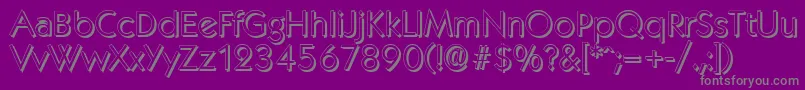 Fonte KoblenzshadowLightRegular – fontes cinzas em um fundo violeta