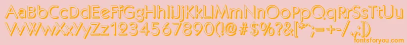 KoblenzshadowLightRegular-Schriftart – Orangefarbene Schriften auf rosa Hintergrund