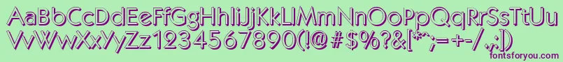 KoblenzshadowLightRegular Font – Purple Fonts on Green Background