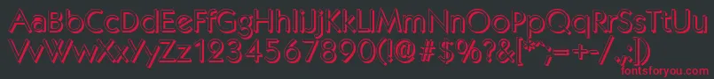 KoblenzshadowLightRegular Font – Red Fonts on Black Background