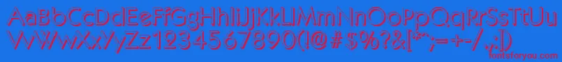 KoblenzshadowLightRegular-Schriftart – Rote Schriften auf blauem Hintergrund