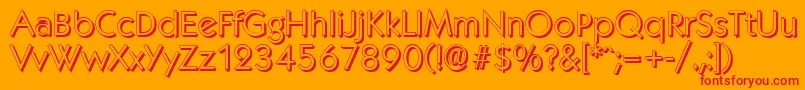 フォントKoblenzshadowLightRegular – オレンジの背景に赤い文字