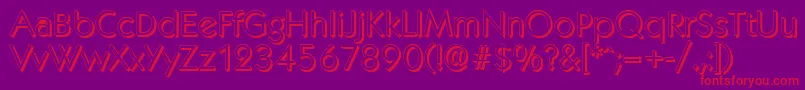 KoblenzshadowLightRegular Font – Red Fonts on Purple Background