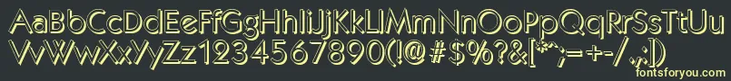 KoblenzshadowLightRegular-Schriftart – Gelbe Schriften auf schwarzem Hintergrund