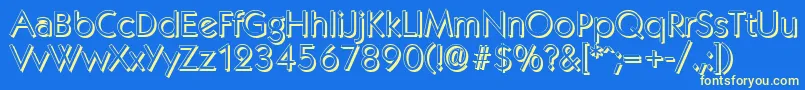 KoblenzshadowLightRegular Font – Yellow Fonts on Blue Background