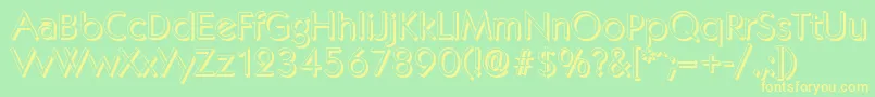 KoblenzshadowLightRegular Font – Yellow Fonts on Green Background