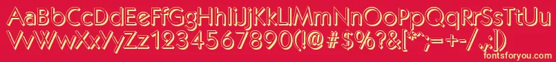 Czcionka KoblenzshadowLightRegular – żółte czcionki na czerwonym tle