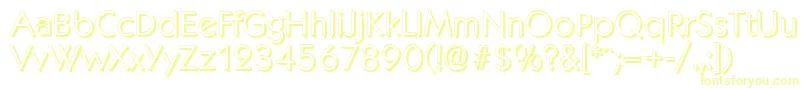 フォントKoblenzshadowLightRegular – 黄色のフォント