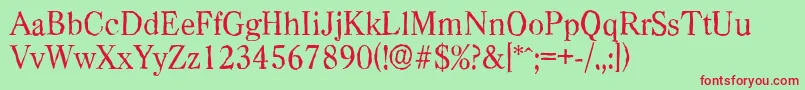CasadantiqueRegular-Schriftart – Rote Schriften auf grünem Hintergrund